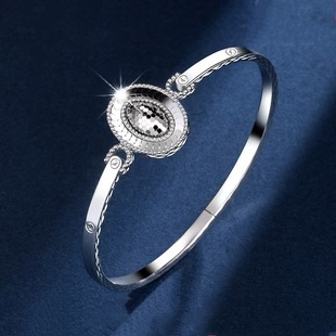 Platinum Bracelet Pt950 Platinum Pigeon Egg Oval Elastic Hidden Buckle Imperial Concubine Bracelet Shenzhen Shuibei Jewelry Factory
