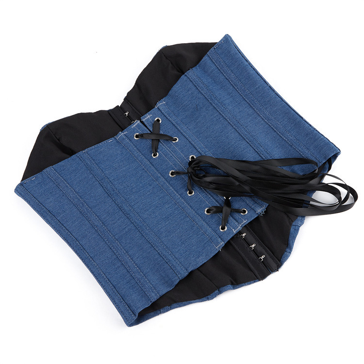 Nuevo cinturón sin cinturón de hombro frontal botón denim vestir el pecho estiramiento del pecho reúne el uso exterior cinturón chaleco suministro transfronterizo