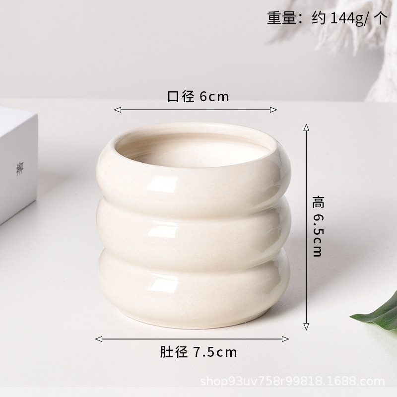 Pot de cerámica crema INS lujo ligero de alto nivel sensación de plantación de orquídeas mariposa simple orquídeas plantación de pot de porcelana blanca Dehua