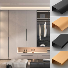 加长型材拉手衣柜门黑色金色隐形拉手简约现代橱柜抽屉封边门把手