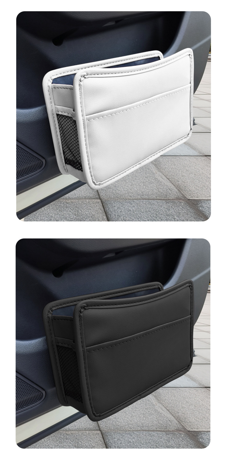 Car Trash Can 2-in-1 Door and Seat Back Hanging Car Storage Leather Storage Box Car Interior Supplies Car Use