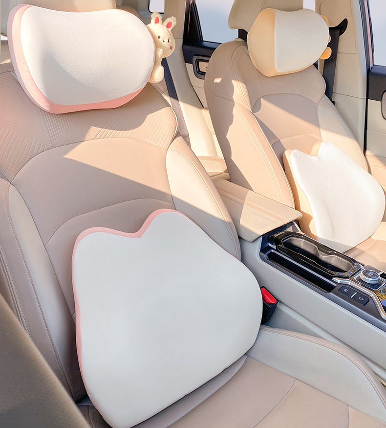 Car headrest neck pillow Four Seasons Universal driving pillow car pillow a pair of car waist support memory foam cute