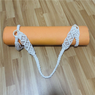 Cross-border Portable Hand-woven Yoga Mat Tassel Storage Bag Yoga Mat Storage Net Bag Lightweight and Easy to Carry