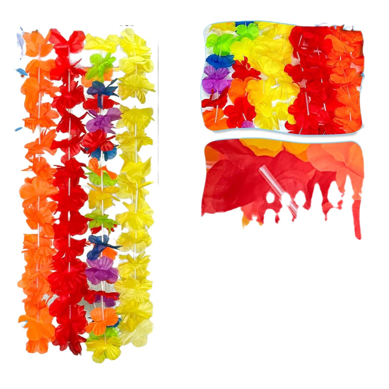 Transfronterizos Hawaian colorido guirlandas espectáculo de playa poliéster vestido cuello baile espectáculo de niños guirlandas de navidad