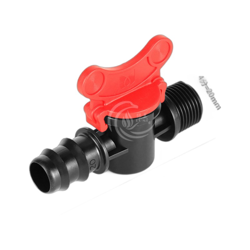 Válvula de Rosca Exterior para Tubo PE 20mm 1/2 Pulgada de PE Resistente al Sol para Riego