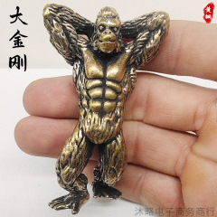 Brass raised arm Bodhisattva statue head-holding Bodhisattva statue desk decoration gift handheld play item gorilla handicraft