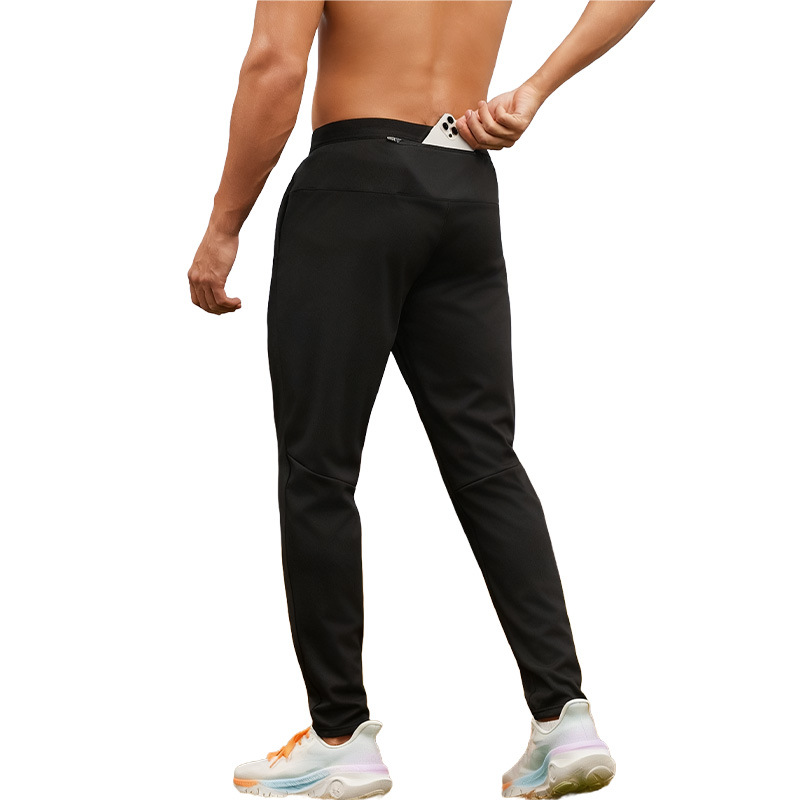 Pantalones deportivos para hombre con forro polar para otoño e invierno, holgados, elásticos, para correr al aire libre y hacer ejercicio, pantalones largos de secado rápido, de secado rápido y con forro polar.