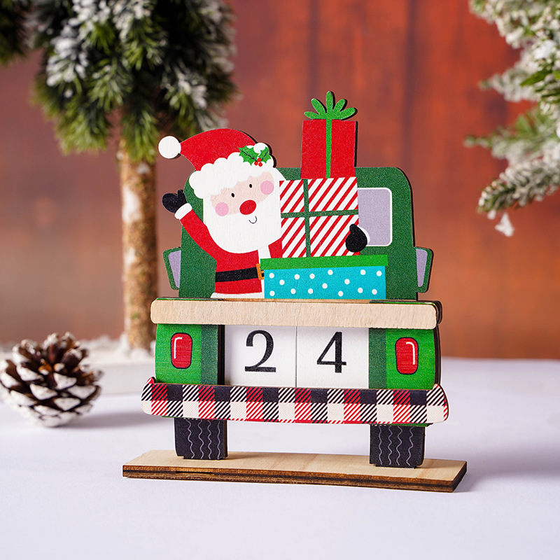 Christmas Festival Christmas Santa Claus Car Wood Party Ornaments