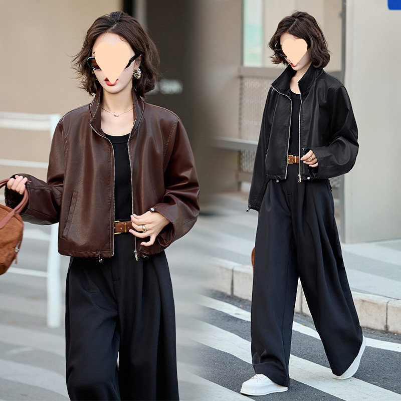 短款蛋白皮柔软皮衣2025春季新款女装时尚帅气炸街外套|undefined