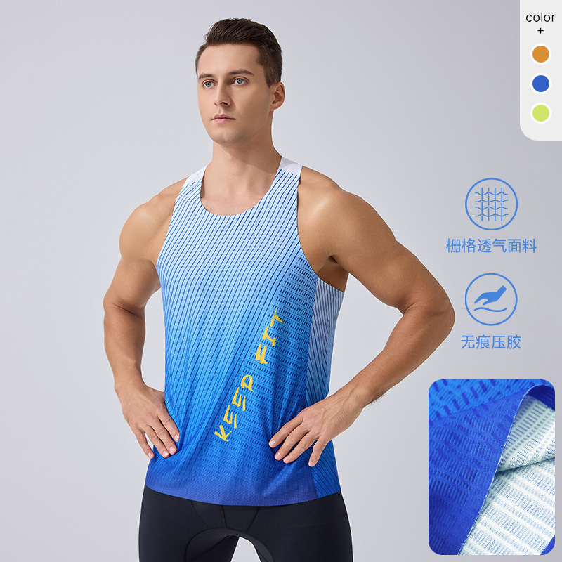 Cross-Border Quick-Drying Vest Men's Summer Running Training Sleeveless T-Shirt Outdoor Fitness Marathon Vest Sports Vest
