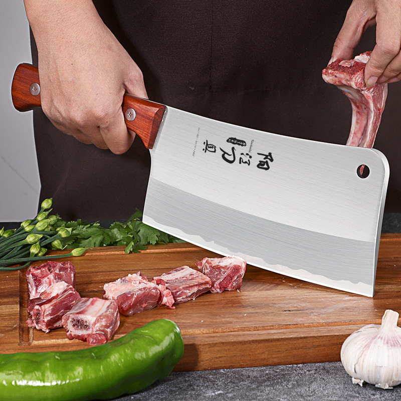 Cuchillo de costilla espesa cuchillo de hacha cuchillo de corte de hueso cuchillo de cocina gran cuchillo de corte de hueso cuchillo de abate de acero inoxidable