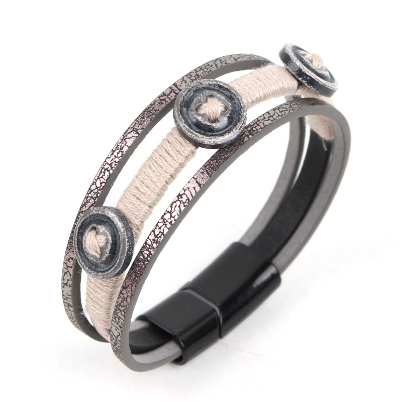 genuine woven polyurethane magnetic bracelet handmade