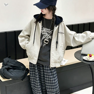 女童可拆卸连帽皮衣外套2026秋新款中大童字母夹克衫长袖开衫上衣
