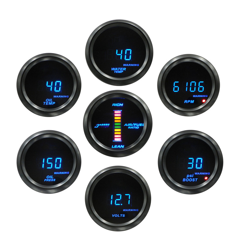 52mm Car Modification Instrument 12V Voltage Oil Temperature Oil Pressure Supercharger Speed Air-Fuel Ratio Water Temperature Meter