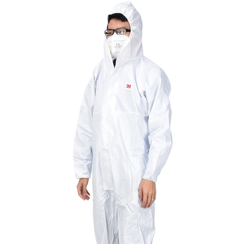 3M4510防护服防尘车间喷漆服 连体带帽防飞溅实验室防尘服