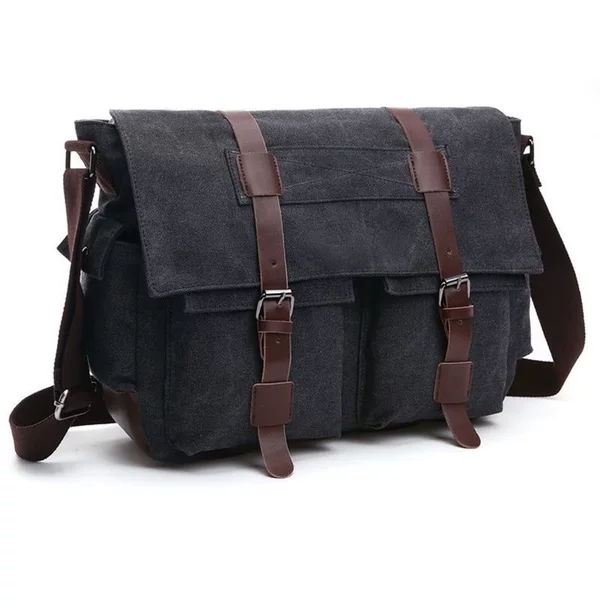 Cross-border exclusive canvas crossbody bag, Canon DSLR camera bag, messenger bag, vintage travel British-style business shoulder bag