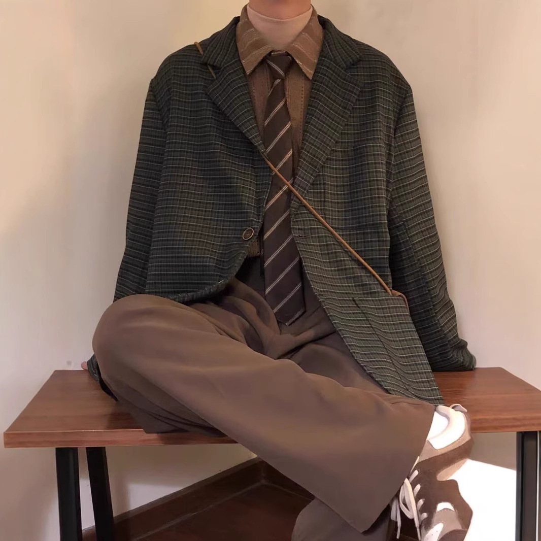 Art de otoño y invierno chaqueta hombre alto sentido traje casual hombre estilo de moda de estilo