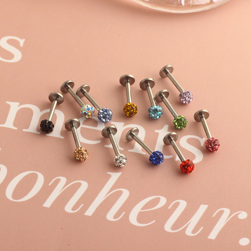 Pointed titanium steel lip stud product view