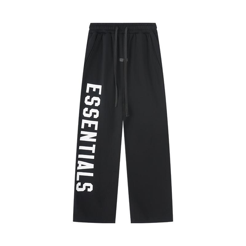 FOG Temporada 8 ESSENTIALS Marca de moda Impresión de acero pareja Suelta con capuchilla Pantalones Set