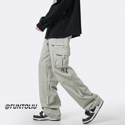 Straight-leg Work Pants for Men - Spring and Summer Plus Size Loose Casual Pants - American Retro Functional Men's Long Pants - Sports Pants