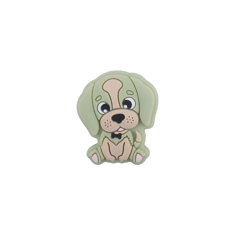 Bebé suministros de dibujos animados animal silicona perro mordedor creativo DIY bebé molar pezón anti-caída cadena Accesorios