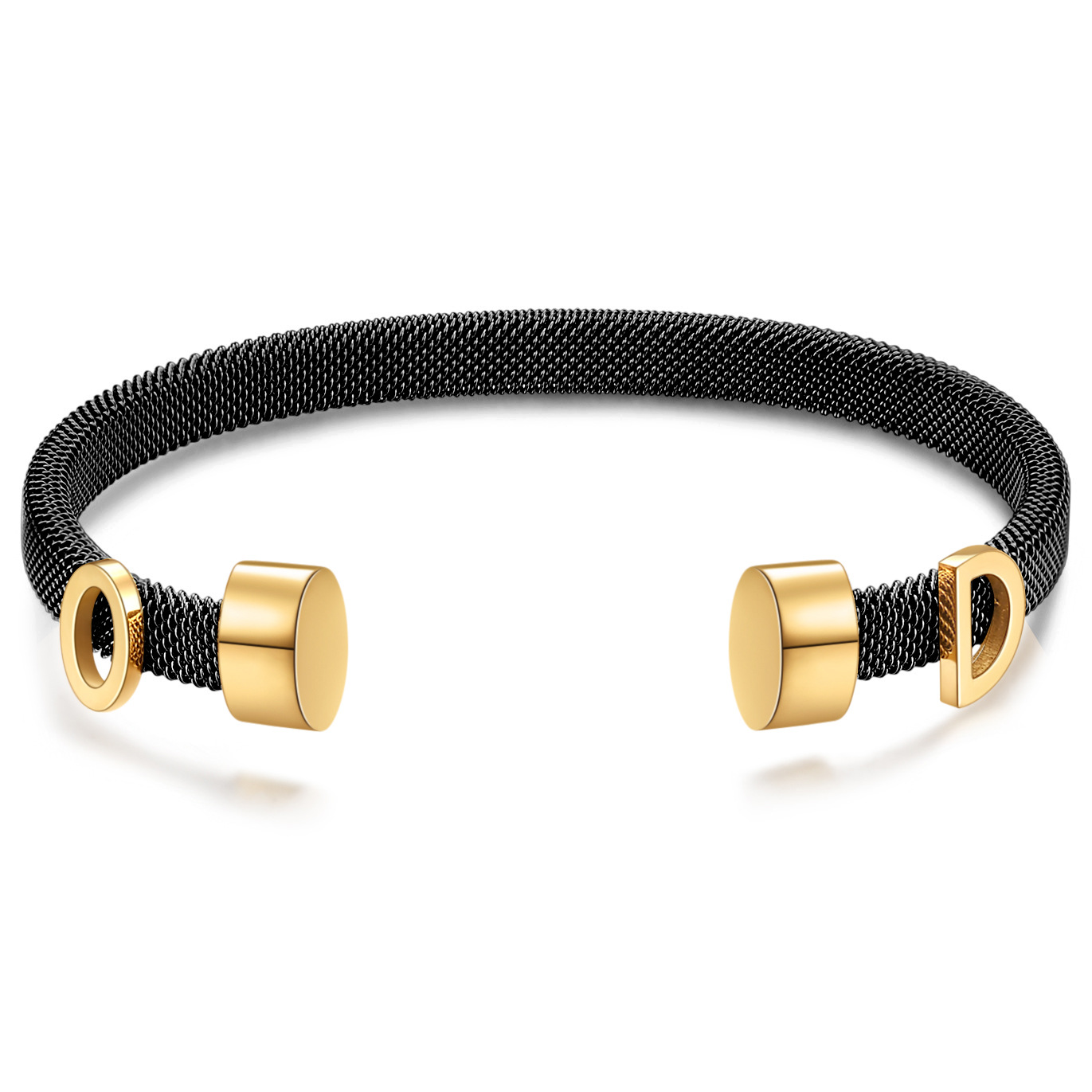 2 pezzi Bracciale con lettera OD con apertura per cavo in filo di acciaio inossidabile femminile elegante e minimalista_voghion.com