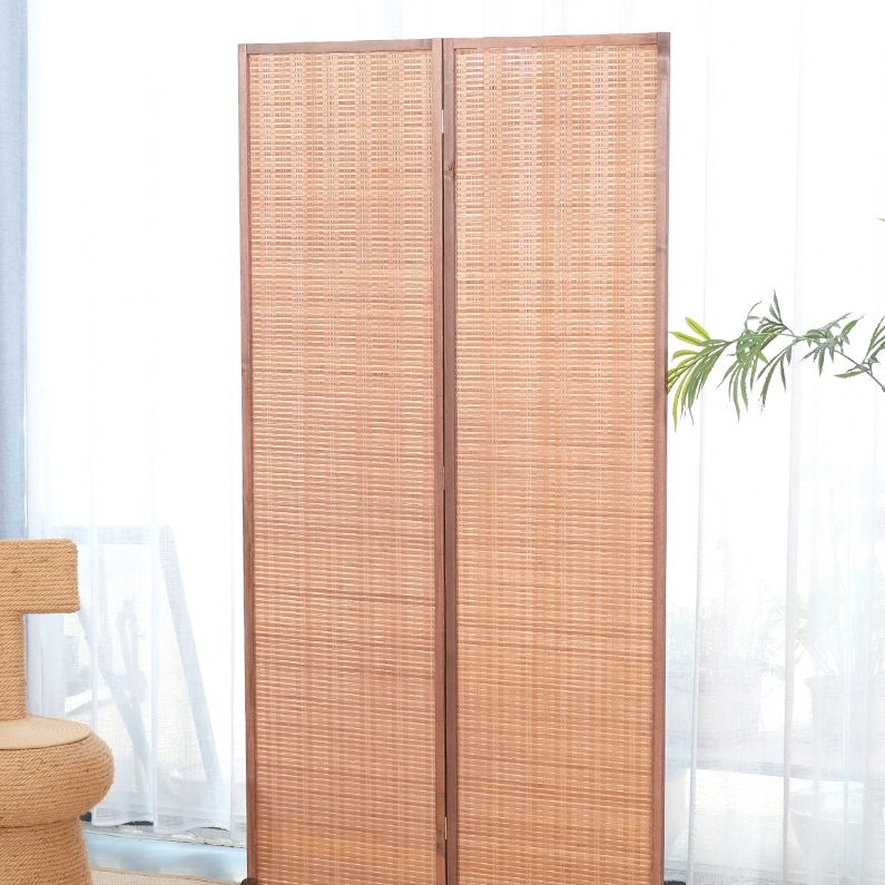 Simple Screen Partition Chinese-Style Screen for Entryway, Small Apartment Living Room, Double-Sided Movable Folding M&