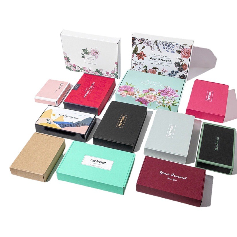 Caja de avión de color Ropa extra dura al por mayor Joyería Caja de embalaje exprés Caja cuadrada Pequeña mancha rosa