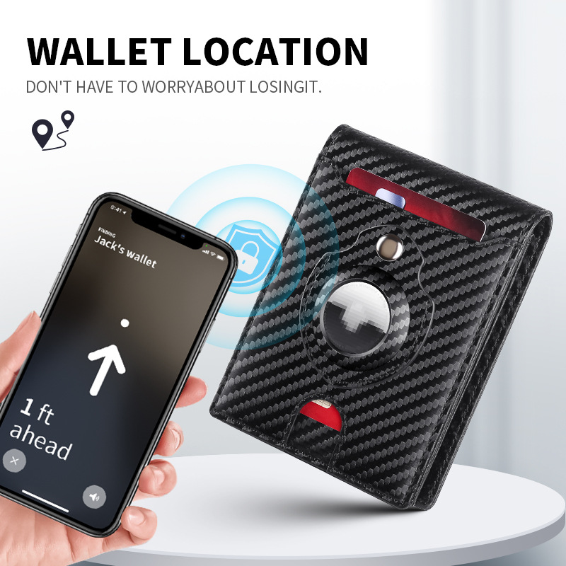 Amazon bolsa de tarjetas transfronterizas al por mayor portátil anti-robo cepillo anti-magnético clip de dólares Apple / Apple AirTag cartera para hombres