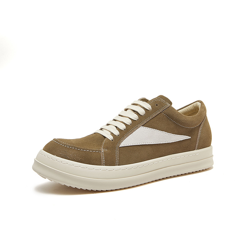 Moda europea y americana Guangzhou rricowees zapatos de hombre bajo-top Napa piel de becerro blanco y negro plataforma con cordones zapatos de tablero de los hombres bajos