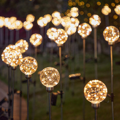 Led太陽エネルギーの金はボールを挿して庭の花園の芝生の明かりの屋外の防水の発光のアルミニウムの頭を吹いてボールの明かりを作ります。
