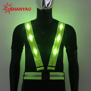 LED Luminous Strap USB Rechargeable Luminous Vest Night Run Riding Reflective Strap Night Warning Luminous Vest