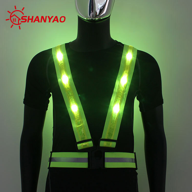 LED Luminous Strap USB Rechargeable Luminous Vest Night Run Riding Reflective Strap Night Warning Luminous Vest