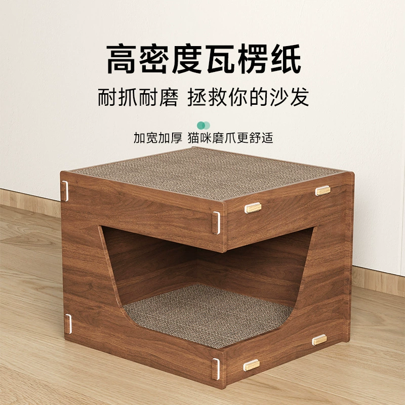 Комбинированный набор: доска для когтеточков и домик для кошек, прочный и устойчивый к царапинам, домик для кошек из гофрированного картона, кошачья вилла.