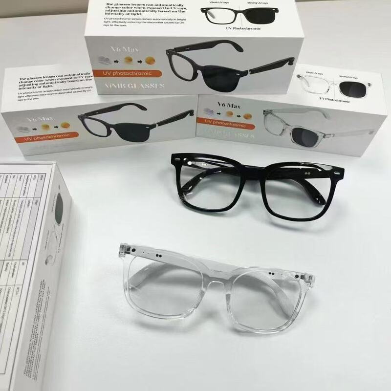 V6 Max Smart Glasses with Uv Protection Lenses, Remote Control Photography, Ai Voice Assistant, Music Control, and Bluetooth Calling