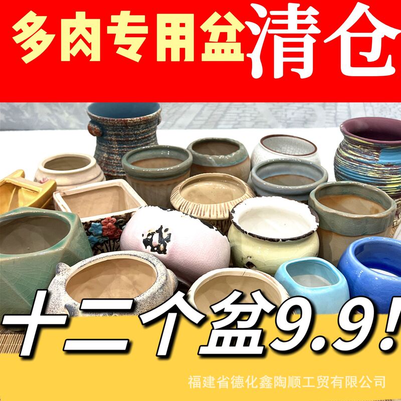 Fleshy flowerpot cross-border ceramic flowerpot set special clearance creative plant special flowerpot container factory direct sales Fleshy flowerpot cross-border ceramic flowerpot set special clearance creative plant special flowerpot container factory direct sales