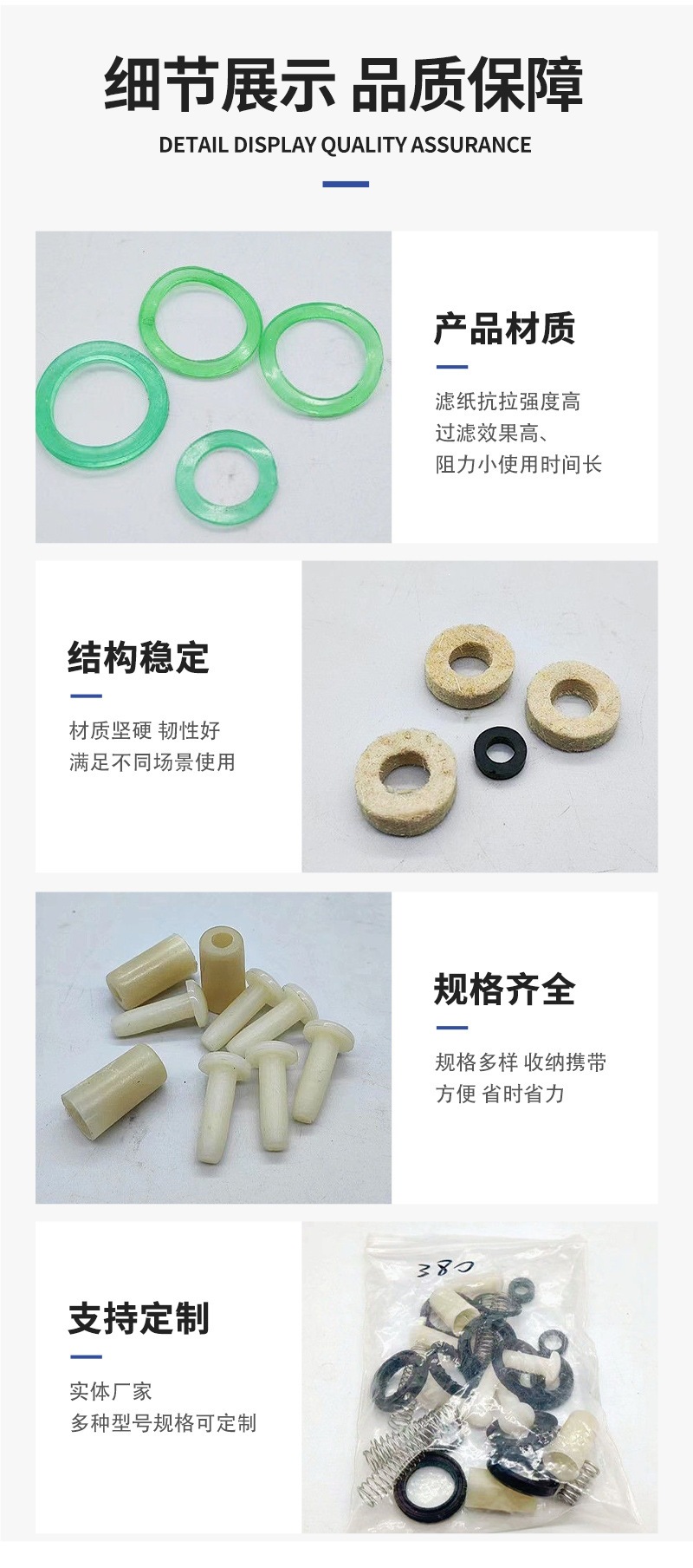 Black Cat Panda 380/580 High-Pressure Washer Repair Kit, Household Car Washer Pump Accessory Kit