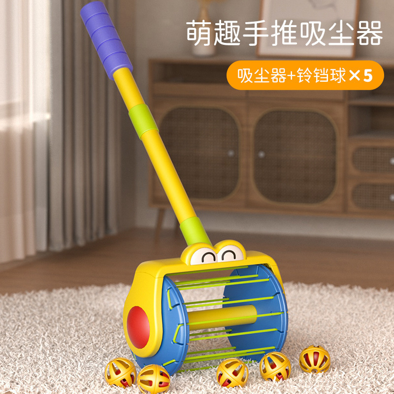 Niños pequeños empujando música cochecito para niños para calmar al bebé andador bebé empujador de mano para aprender a caminar juguete olla de burbujas