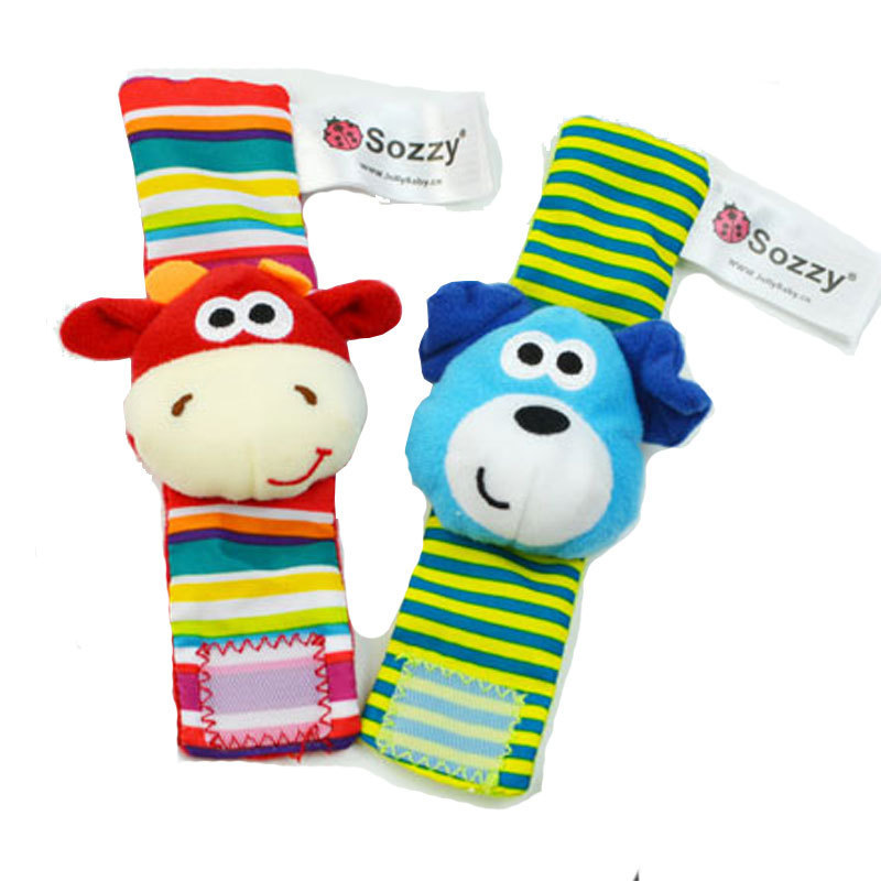 Sozzy lindo animal muñeca Bell calcetines bebé educación temprana sonando papel bebé sonajero juguete de peluche