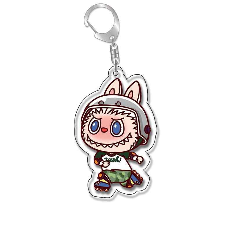 Labubu ラブブリトルシープキーホルダーかわいい漫画アクリルパーソナライズされたスクールバッグペンダントキーホルダーギフト|undefined