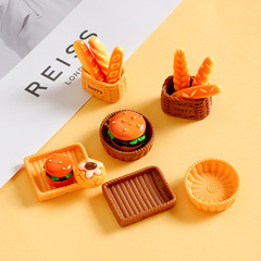 立体シミュレーションミニパンかご小竹かごパントレー樹脂部品diy創意ミニチュア食品置物