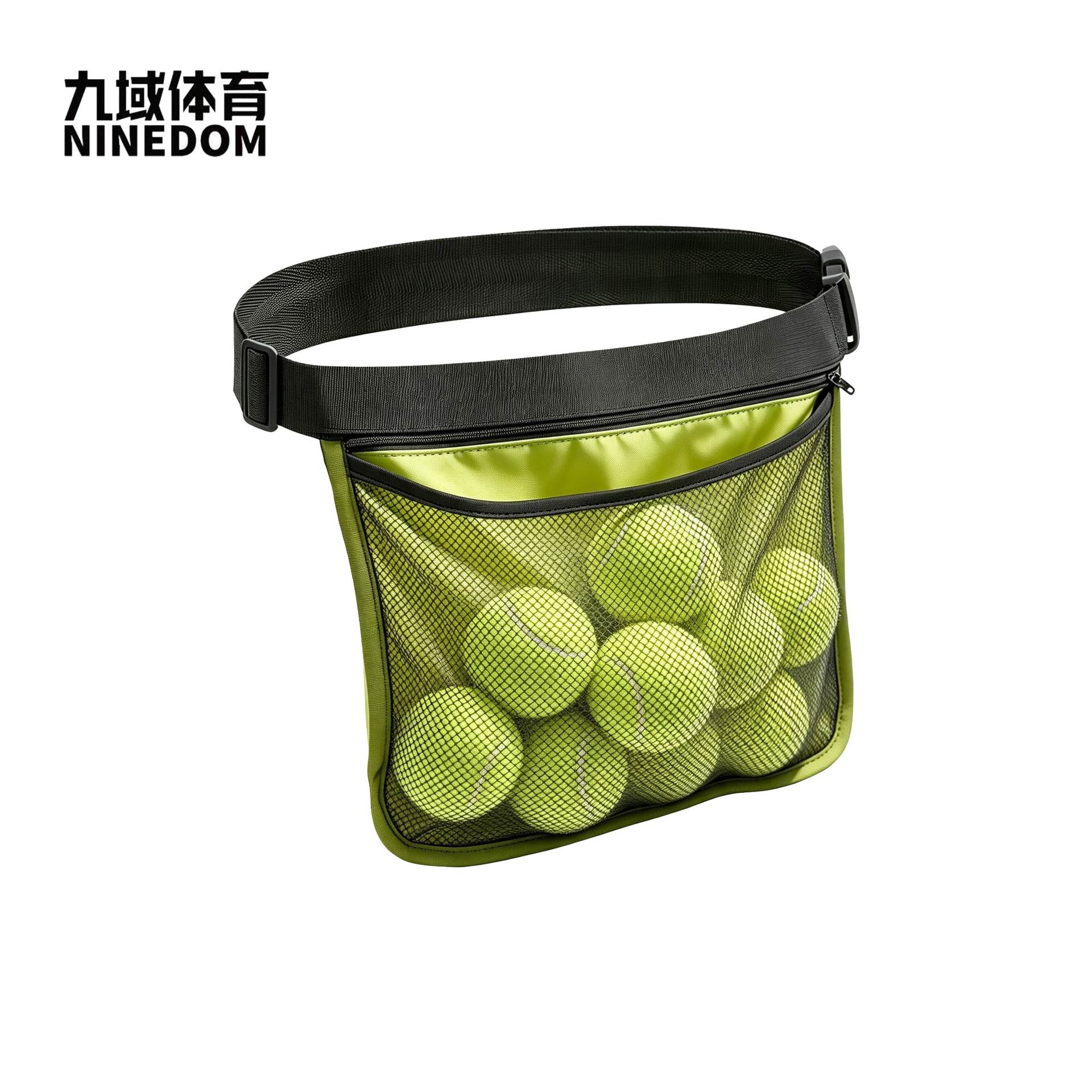 Jiuyu Sports Professional Tennis Training Waist Bag, Mesh Multi-Ball Storage Bag, Lightweight Portable Equipment Bag for Court Ball Retrieval