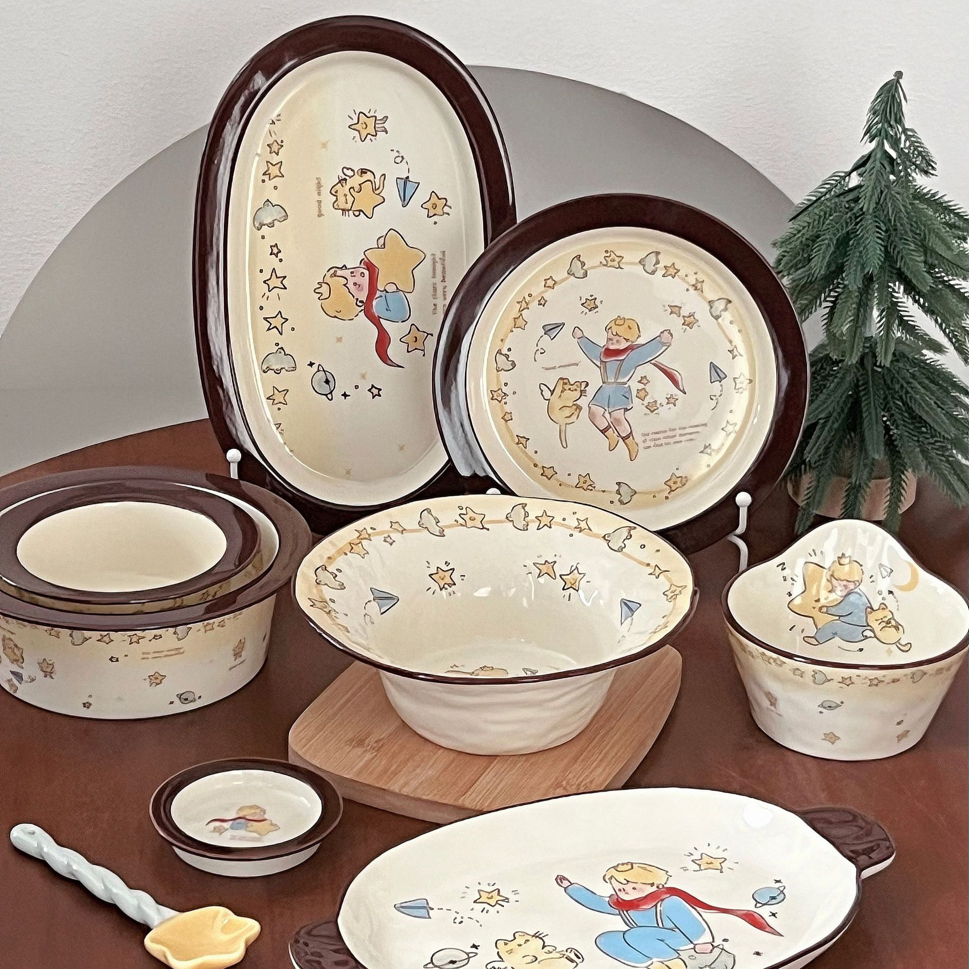 星星王子陶瓷碗餐具礼物高颜值饭碗套装ins卡通碗情侣家用餐碗