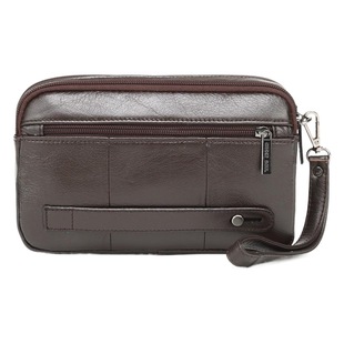 Business Genuine Leather Men's Clutch Wallet Mobile Phone Bag Top Layer Cowhide Clutch Handbag Key Bag