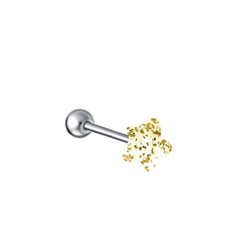 European and American cross-border personality five-pointed star tongue nail breast nail simple glitter tongue ring tongue ring piercing jewelry wholesale manufacturer