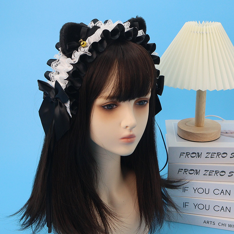 Cosplay de dibujos animados camarera adorable pulsera de encaje collar de ojos pegada de cabello cola zorro adornos de cabello show dress