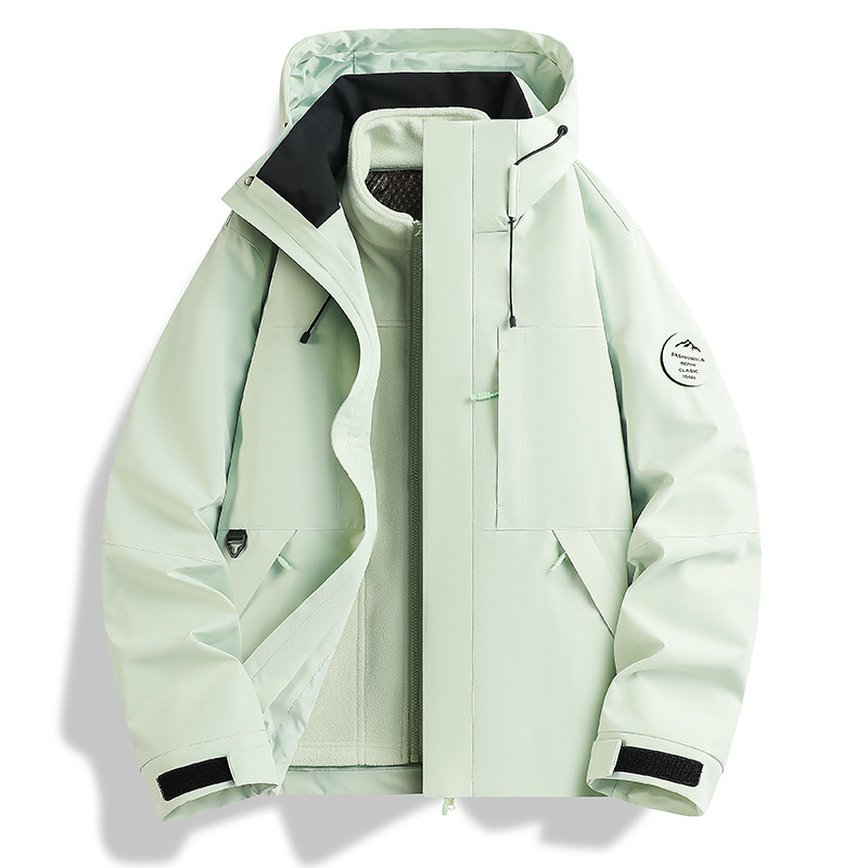 Live Broadcast Popular Camel Same Style Three-In-One Jacket Couple Two-Piece Jacket Jacket Windproof and Waterproof Couple