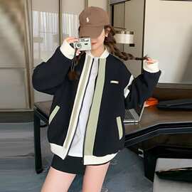 2025薄款休闲新款设计感撞色拼接小众别致棒球服潮外套女春秋