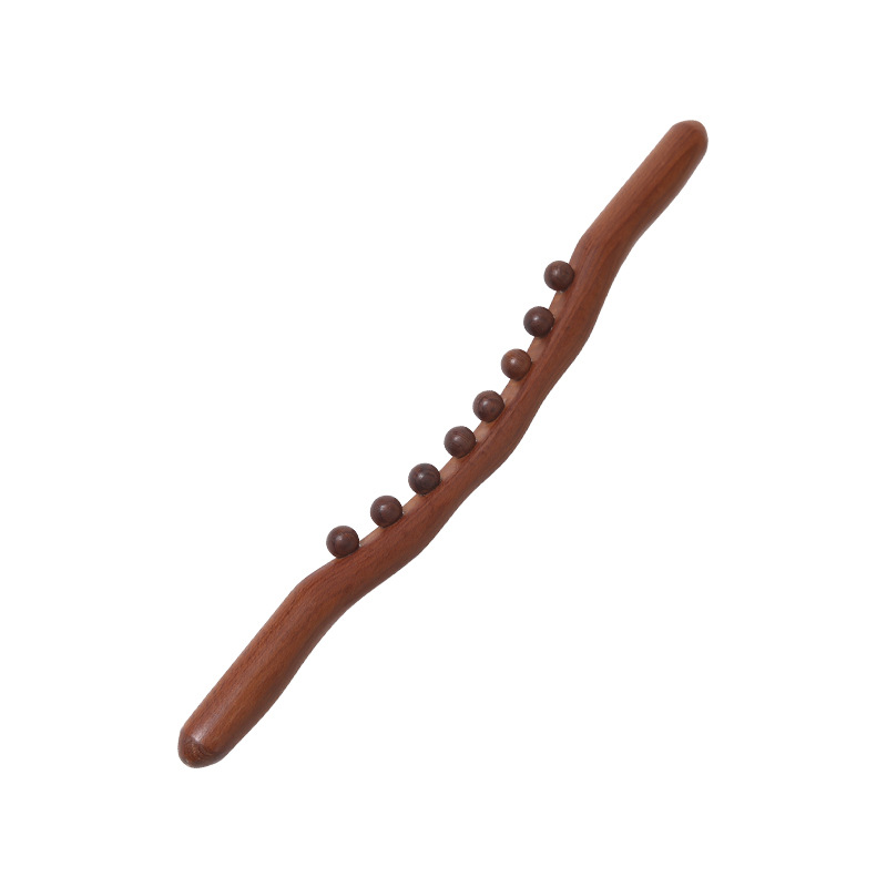 Barra de estiramiento de tendones, barra de masaje, raspado de todo el cuerpo, hombro universal, columna cervical, madera maciza, empuje hacia atrás, frote el abdomen, cepille el vientre, meridiano, artefacto de salud