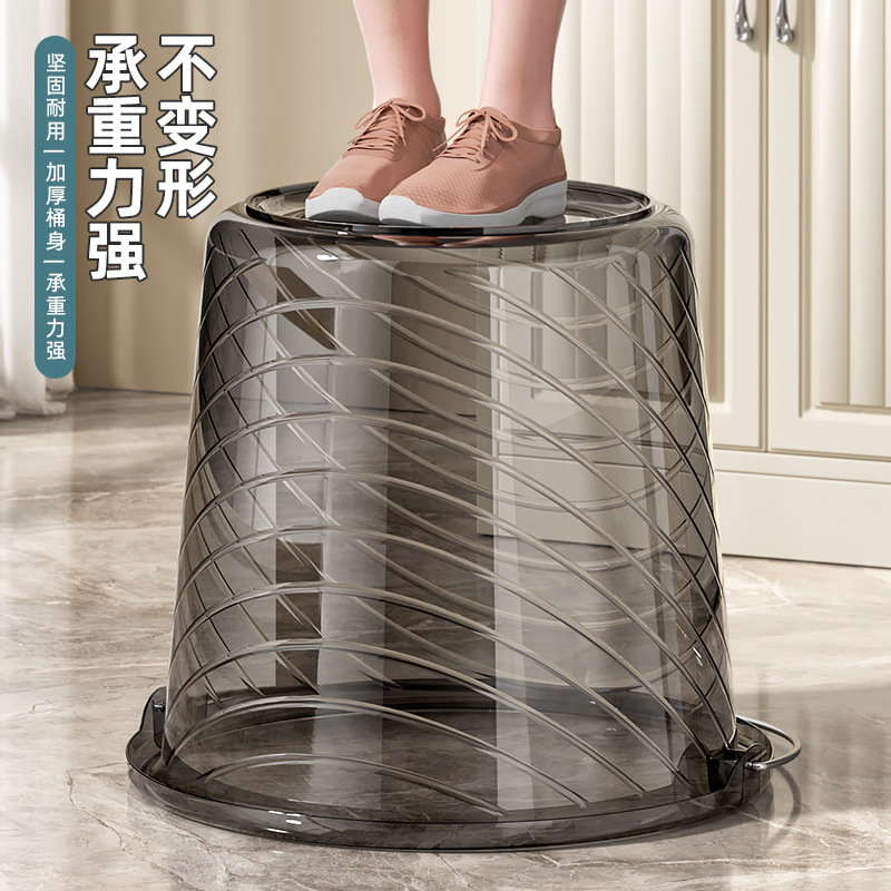 Cubo transparente espeso cubo de dormitorio de estudiantes lavabo paquete de mariposa baño doméstico de gran capacidad baño de tres piezas